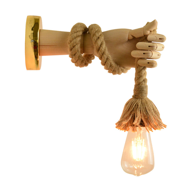 Modern Hemp Rope Iron Wall Light