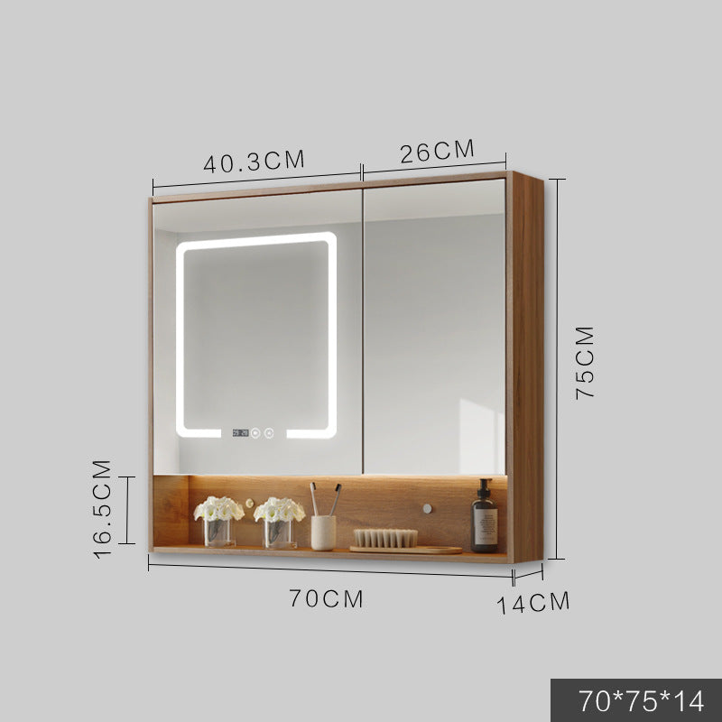 LED Anti-Fog Wall Mirror Cabinet / Grey / 90cm