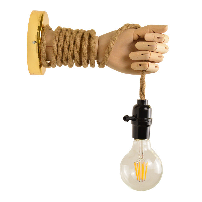 Modern Hemp Rope Iron Wall Light / No light source / Left hand