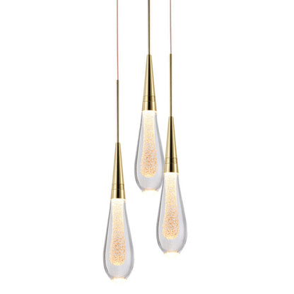 Slim Crystal LED Chandelier 1/3-Light / White light
