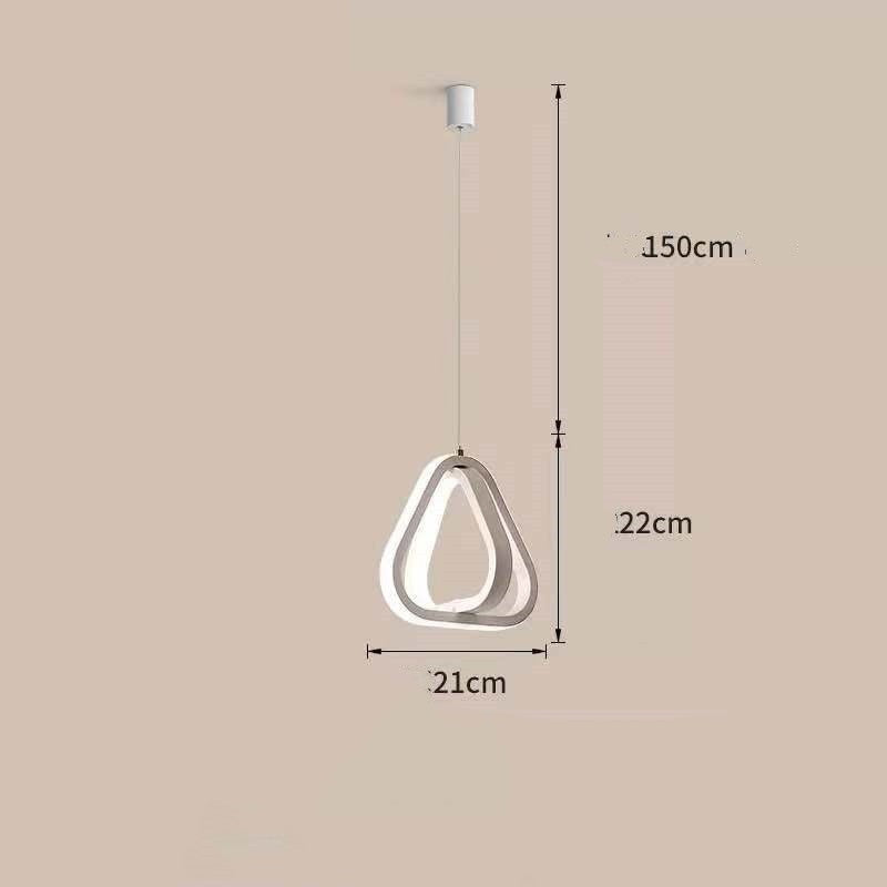 Geometric Iron LED Pendant Light / White square / White light