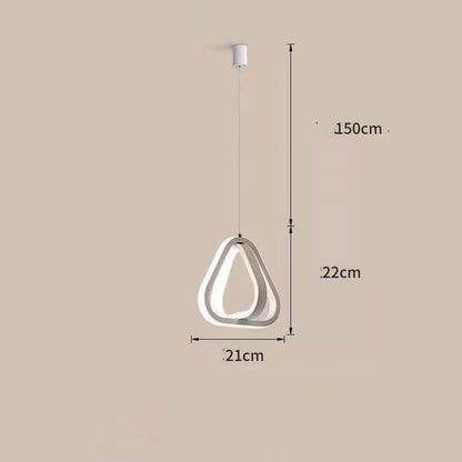 Geometric Iron LED Pendant Light / White square / White light