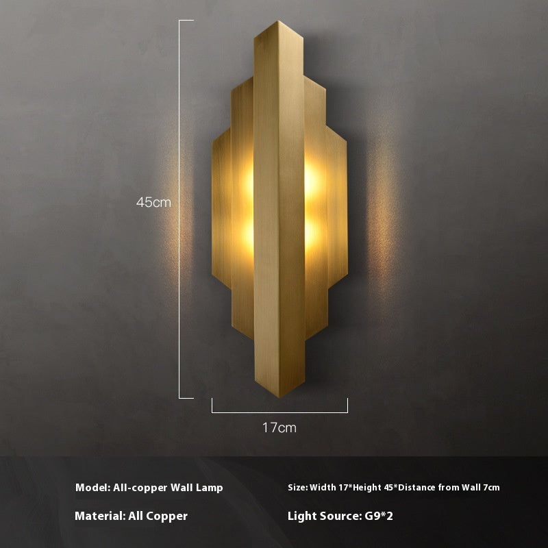 Vintage Copper Wall Light 45cm Tall