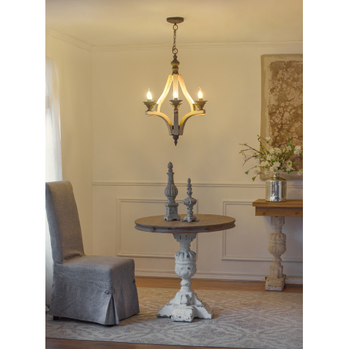6-Light Distressed Wood Chandelier