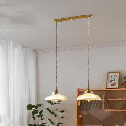 Copper Glass Japanese Chandelier 1–3 Light / StyleC / Double head