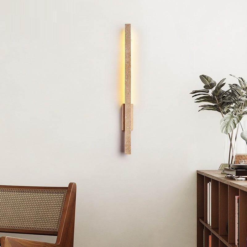 Warm White Strip Wall Light 55/90cm / Wood Base / 90cm