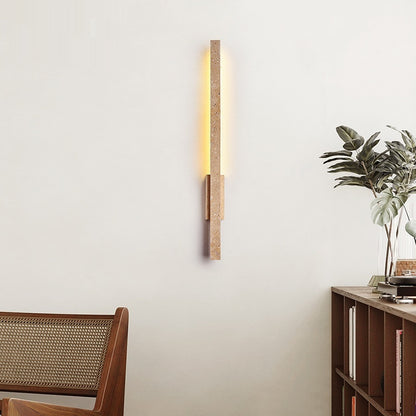 Warm White Strip Wall Light 55/90cm / Wood Base / 90cm