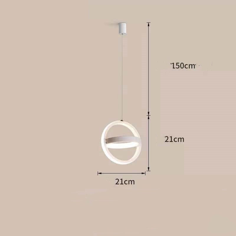 Geometric Iron LED Pendant Light / Black circle / Three tone light