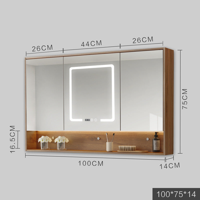 LED Anti-Fog Wall Mirror Cabinet / Grey / 100cm