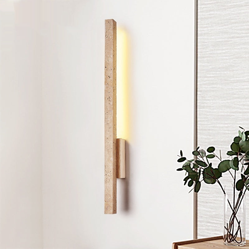 Warm White Strip Wall Light 55/90cm / Wood Base / 55cm