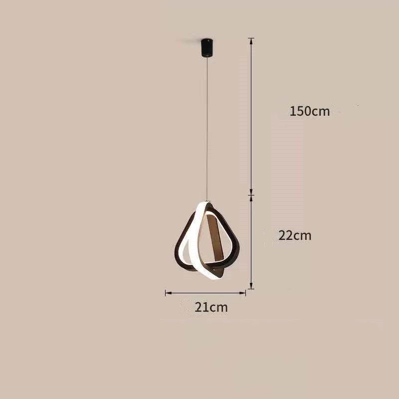 Geometric Iron LED Pendant Light / Black square / The white light