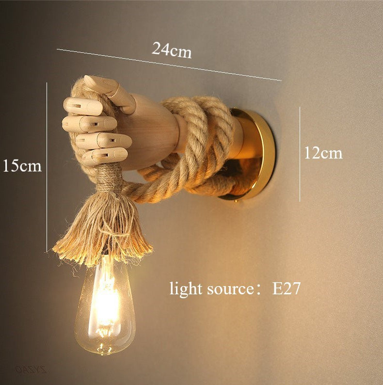 Modern Hemp Rope Iron Wall Light / Without Bulb / Hemp Rope Type