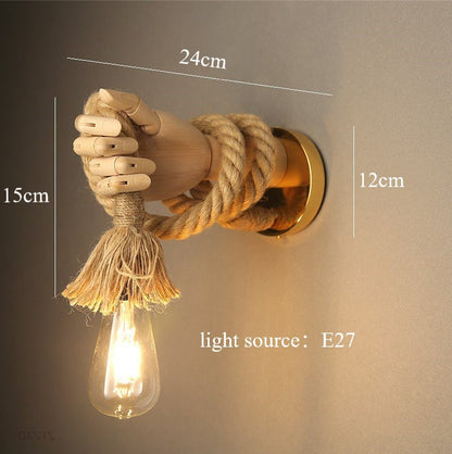 Modern Hemp Rope Iron Wall Light / Without Bulb / Hemp Rope Type