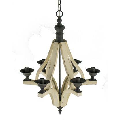 6-Light Distressed Wood Chandelier