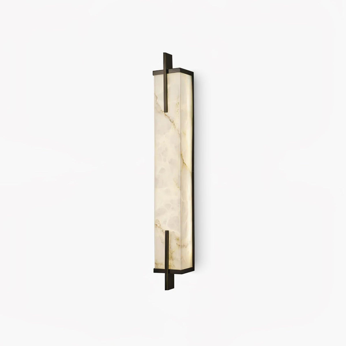 Alabaster Brass Integrated LED Wall Light / ∅ 4.7″ x H 23.6″ / Dia 12cm x H 60cm / White+Black / Warm Light
