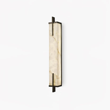 Alabaster Brass Integrated LED Wall Light / ∅ 4.7″ x H 23.6″ / Dia 12cm x H 60cm / White+Black / Warm Light