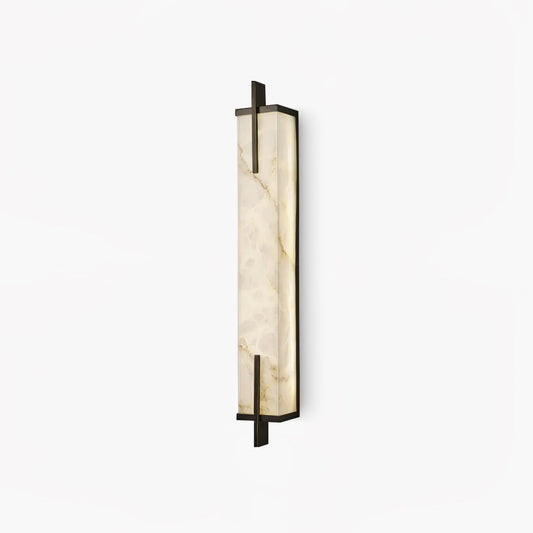 Alabaster Brass Integrated LED Wall Light / ∅ 4.7″ x H 23.6″ / Dia 12cm x H 60cm / White+Black / Warm Light