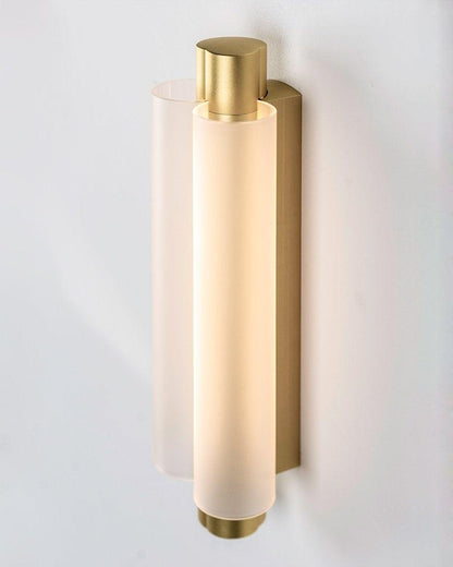 Trifoliate Integrated LED Wall Light / ∅ 4.8″ x H 15″ / Dia 11cm x H 38cm Set of 2 / Gold & Frosted White / Cold Light