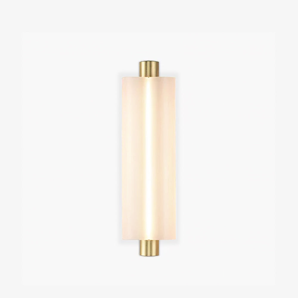 Trifoliate Integrated LED Wall Light / ∅ 4.8″ x H 15″ / Dia 11cm x H 38cm Set of 2 / Gold & Frosted White / Warm Light