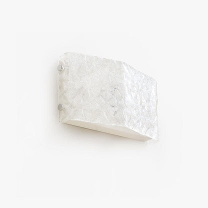 Chrome White Glass Integrated LED Wall Light / Dia 28cm x H 16cm / ∅ 11″ x H 6.3″ / White / Warm Light