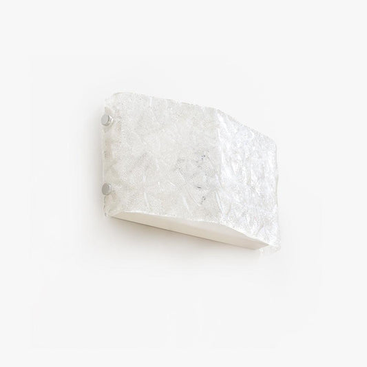 Chrome White Glass Integrated LED Wall Light / Dia 28cm x H 16cm / ∅ 11″ x H 6.3″ / White / Warm Light