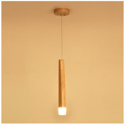 Ash Wood 1/5-Light Strip Pendant Light
