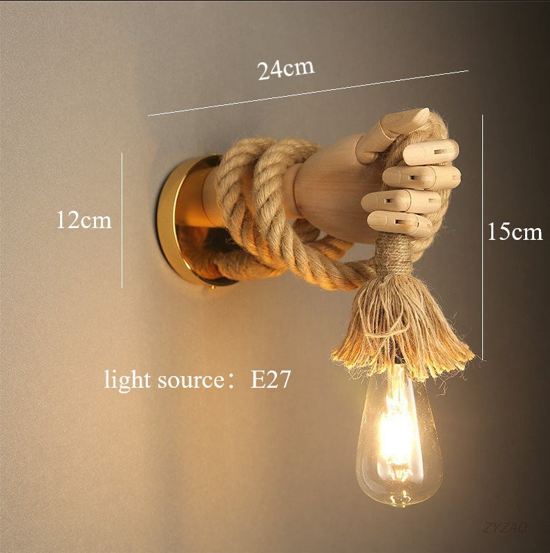 Modern Hemp Rope Iron Wall Light / Without Bulb / Wire With Switch Type