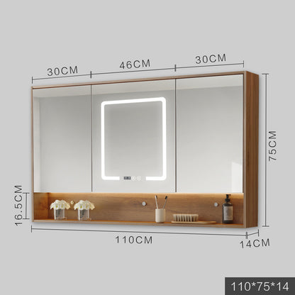 LED Anti-Fog Wall Mirror Cabinet / Grey / 120cm