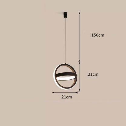 Geometric Iron LED Pendant Light / Black square / White light