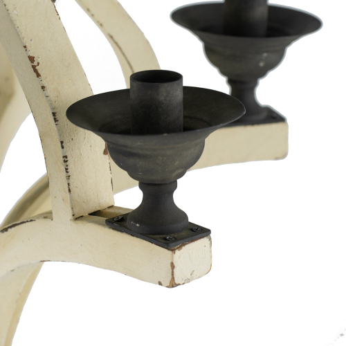 6-Light Distressed Wood Chandelier