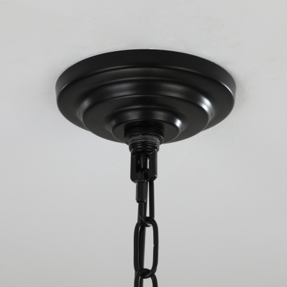 8-Light Black Chrome Lantern Chandelier
